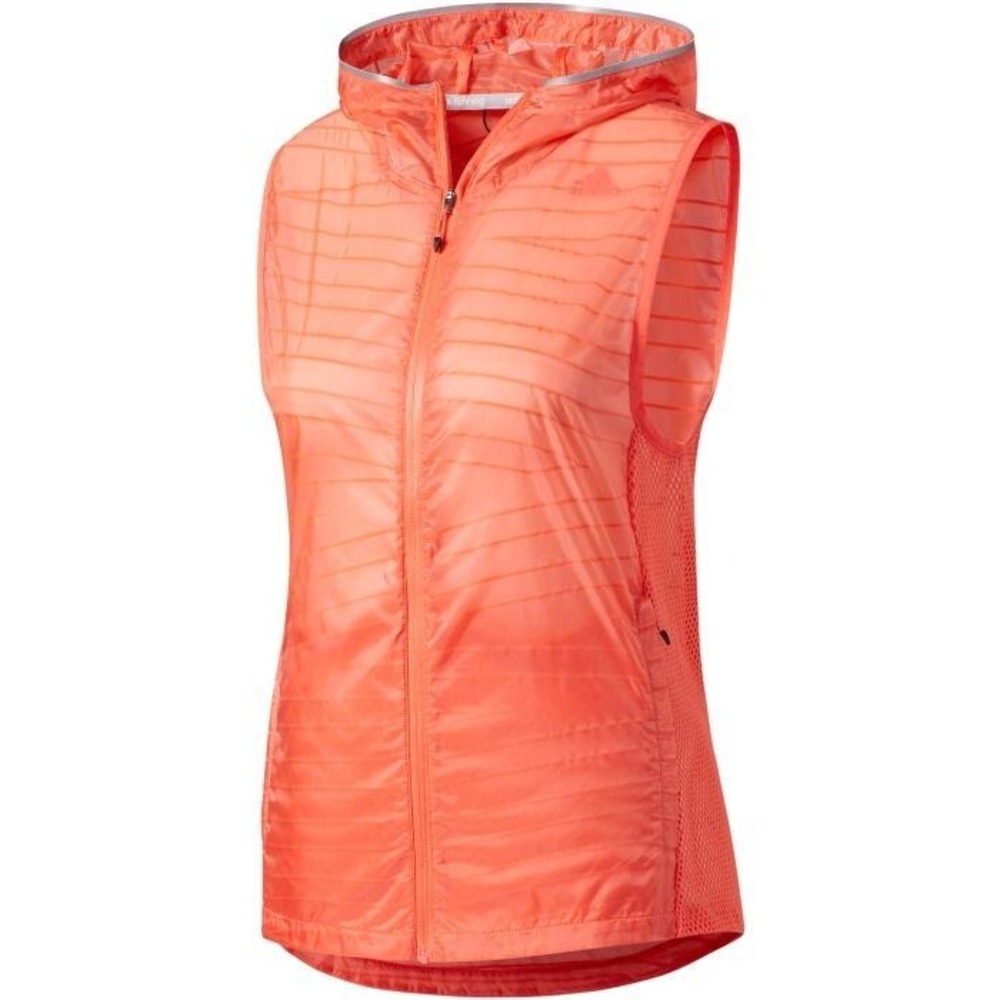 Adidas Supernova Womens Running Vest Orange Hooded Full Zip Mesh S10103